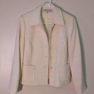 Kasper & Company ASL vintage winter white blazer - size 2 petite